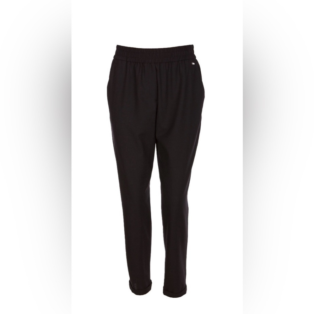 Escada Sport Tulipa Black 100% Virgin Wool Swarovski Crystal Accent Pants DE 34